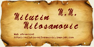 Milutin Milošanović vizit kartica